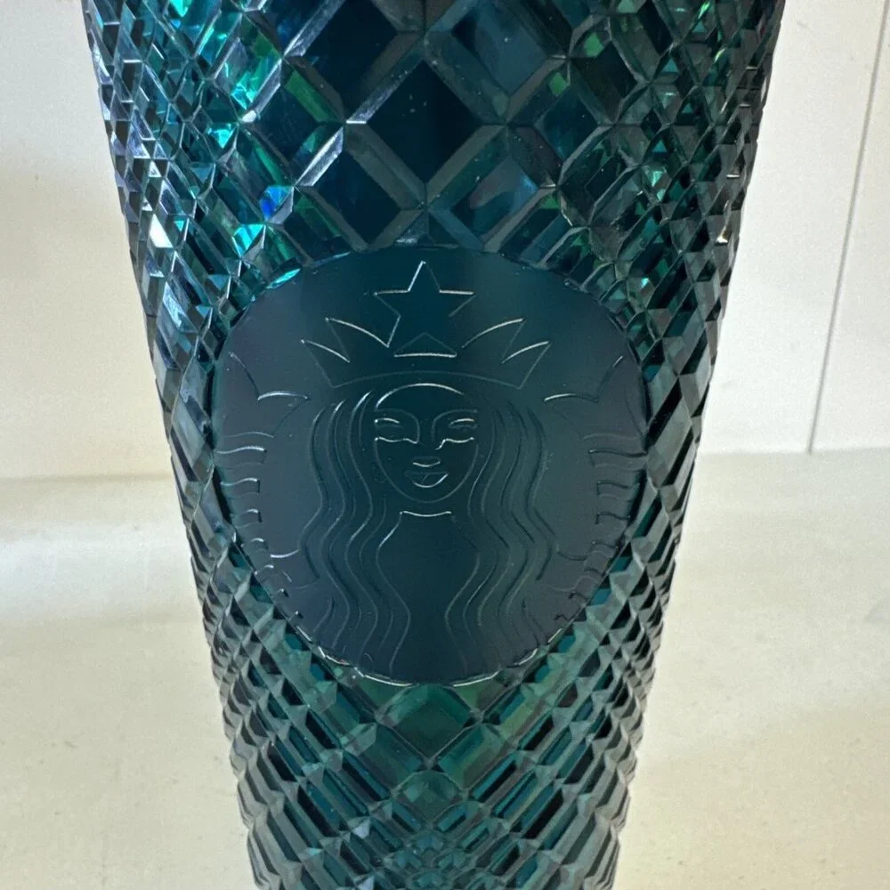 Starbucks‎ Teal Turquoise Jewel Cold Cup Tumbler 24oz Venti  2021 Holiday